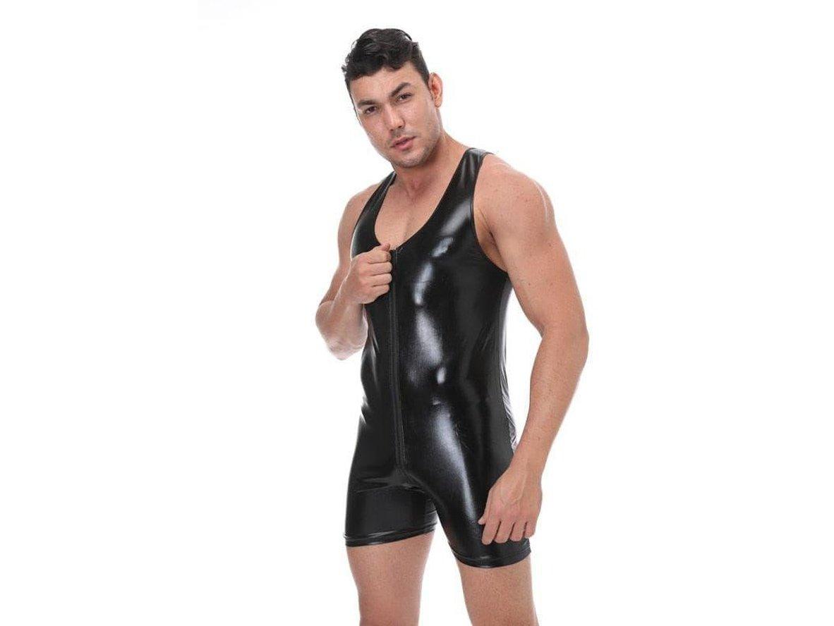 Gay Singlets | Wrestling Wet Look Faux Leather Singlets