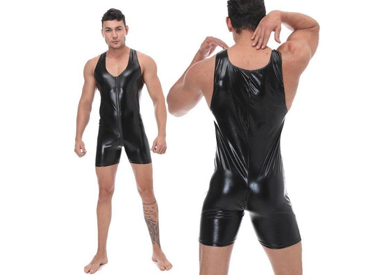 Gay Singlets | Wrestling Wet Look Faux Leather Singlets