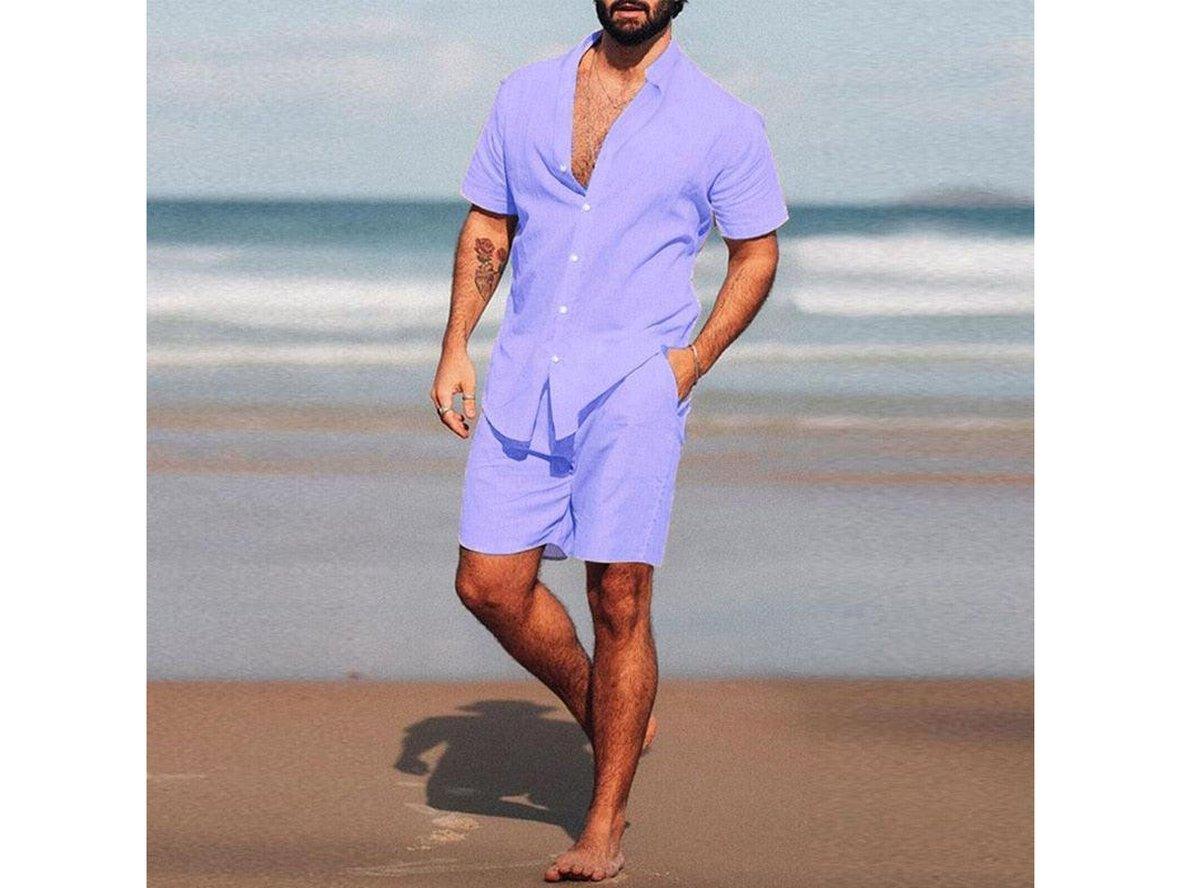 Gay Summer 2 Piece Sets | Casualwear Short Sleeve Shirt + Shorts