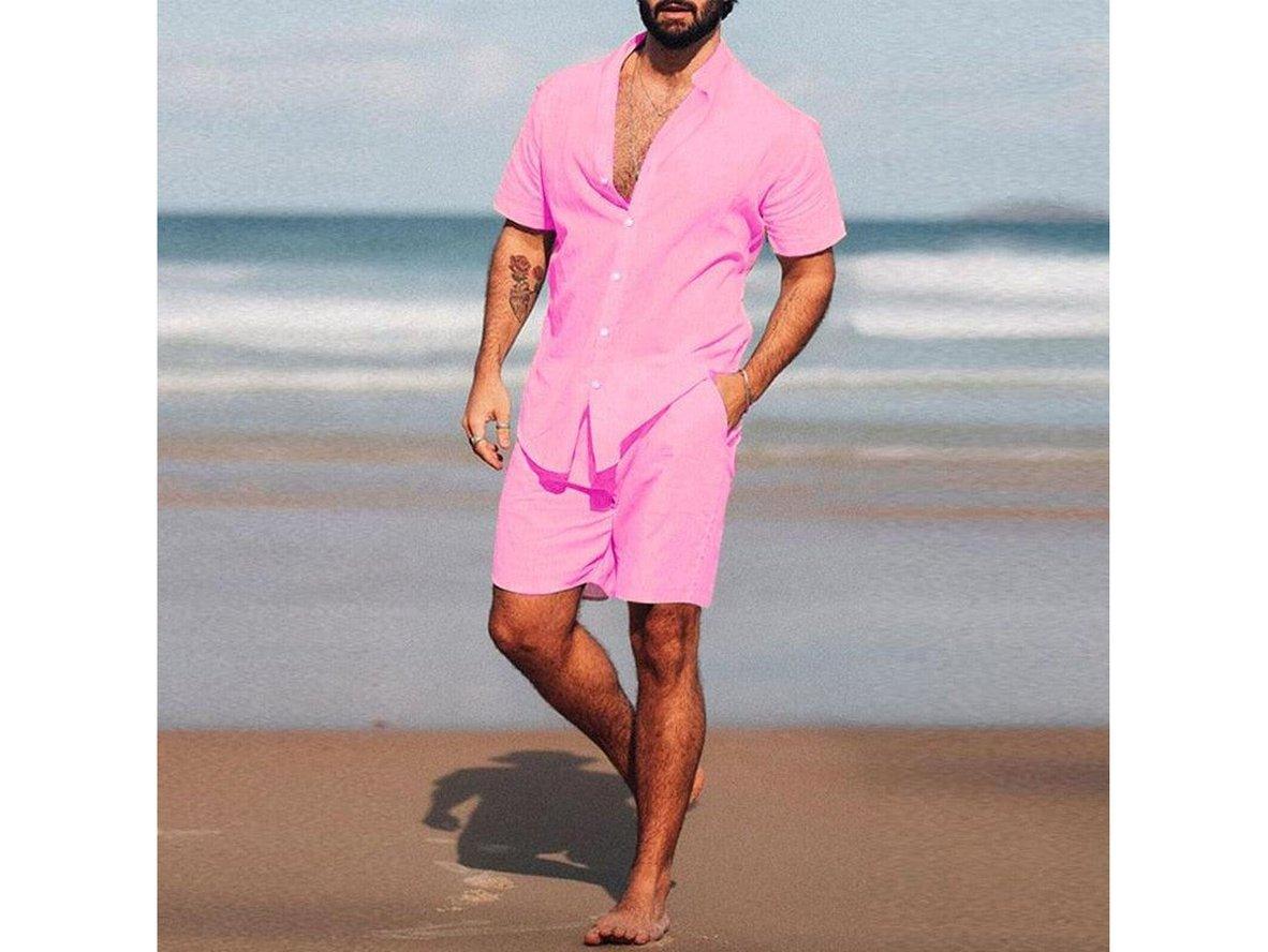 Gay Summer Outfits | Casualwear Short Sleeve Shirt + Shorts