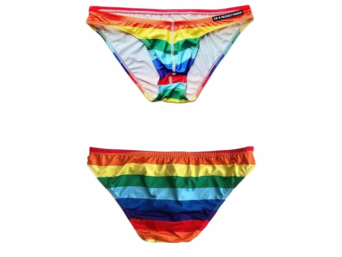 Gay Swim Briefs | D.M Rainbow Pride Swim Briefs