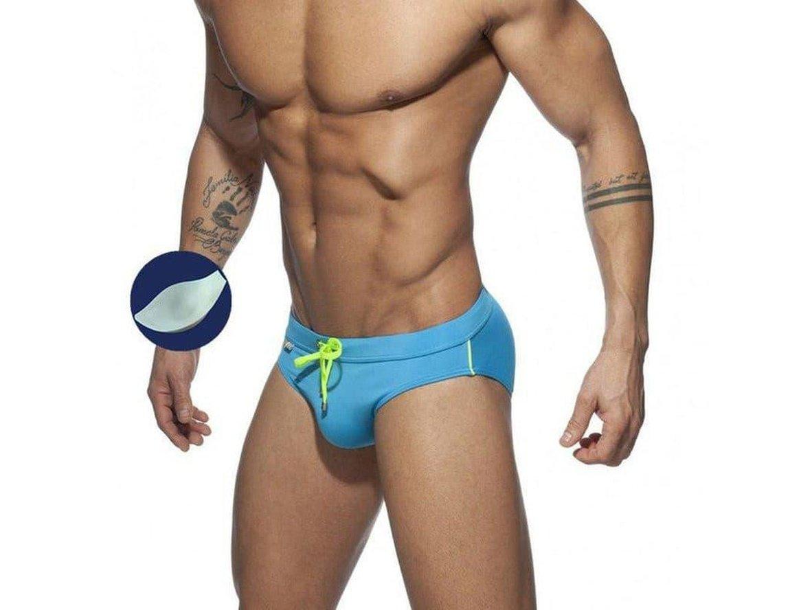 Gay Swim Briefs | DESMIIT Swimwear Rainbow Push Up Pad Swim Briefs