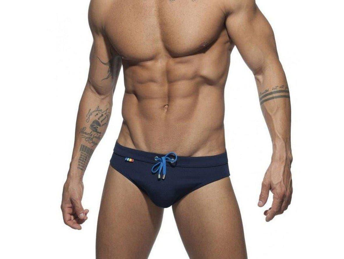 Gay Swim Briefs | DESMIIT Swimwear Rainbow Push Up Pad Swim Briefs