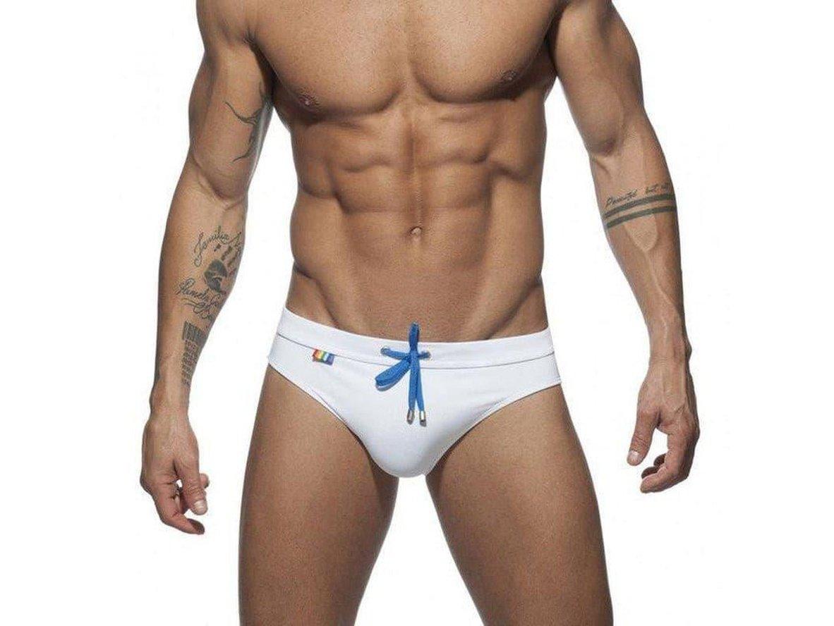 Gay Swim Briefs | DESMIIT Swimwear Rainbow Push Up Pad Swim Briefs