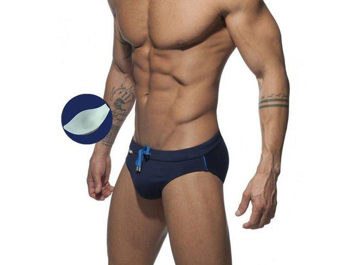 Gay Swim Briefs | DESMIIT Swimwear Rainbow Push Up Pad Swim Briefs
