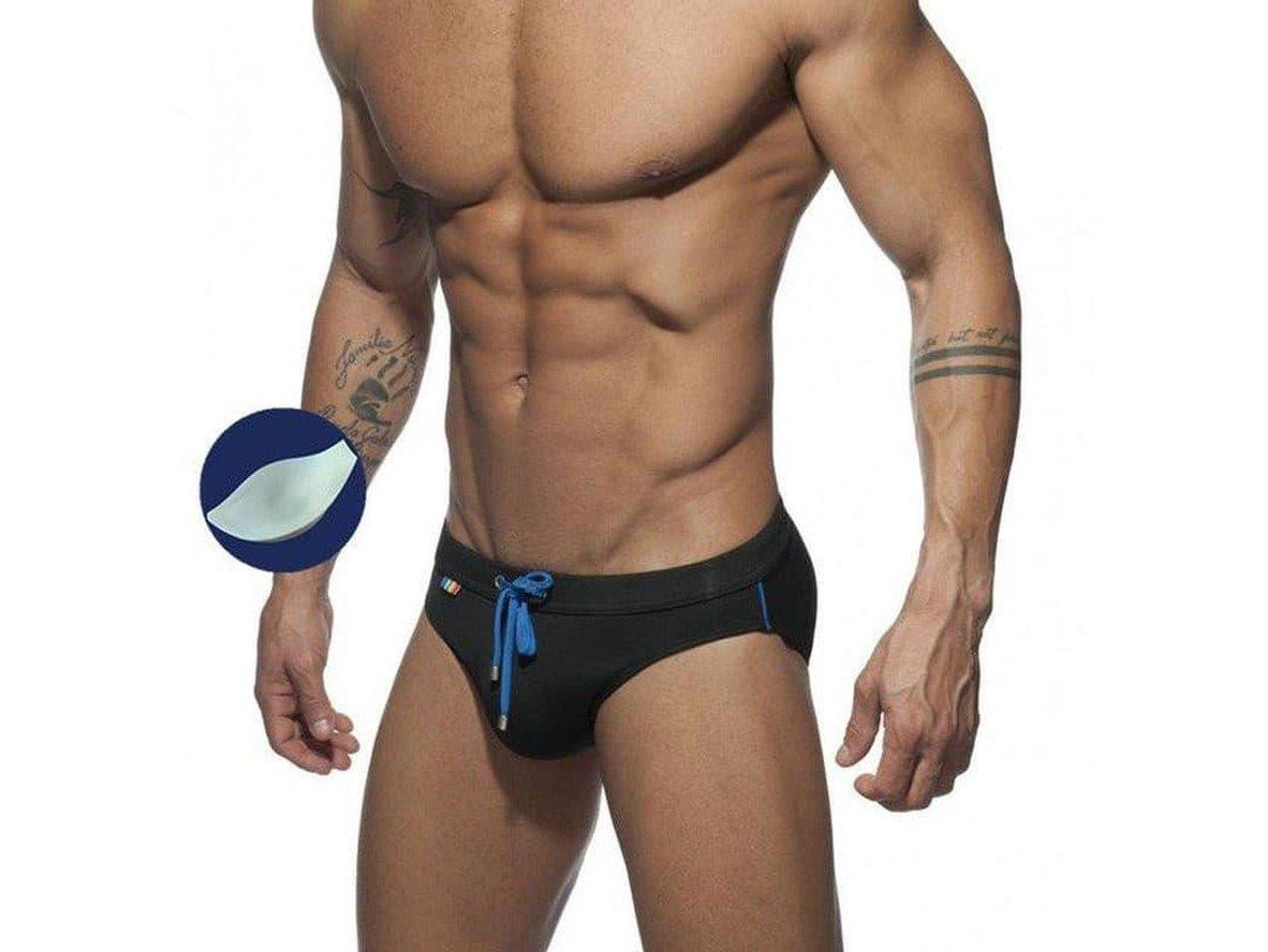 Gay Swim Briefs | DESMIIT Swimwear Rainbow Push Up Pad Swim Briefs