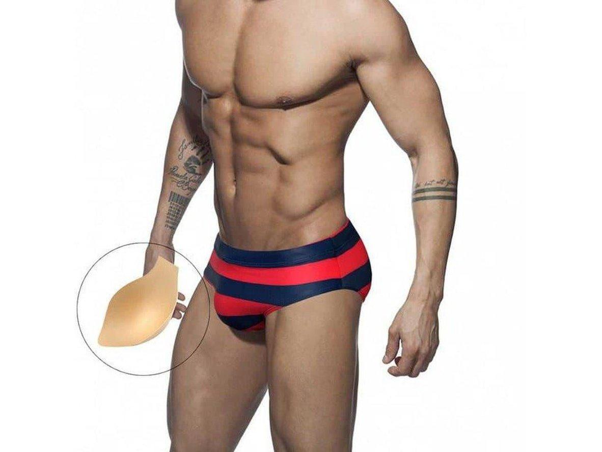 Gay Swim Briefs | SEOBEAN Swimwear Striped Push Up Pad Swim Brief