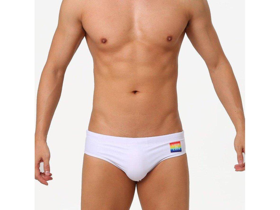 Gay Swim Briefs | UXH LOVE IS LOVE Pride Swim Briefs