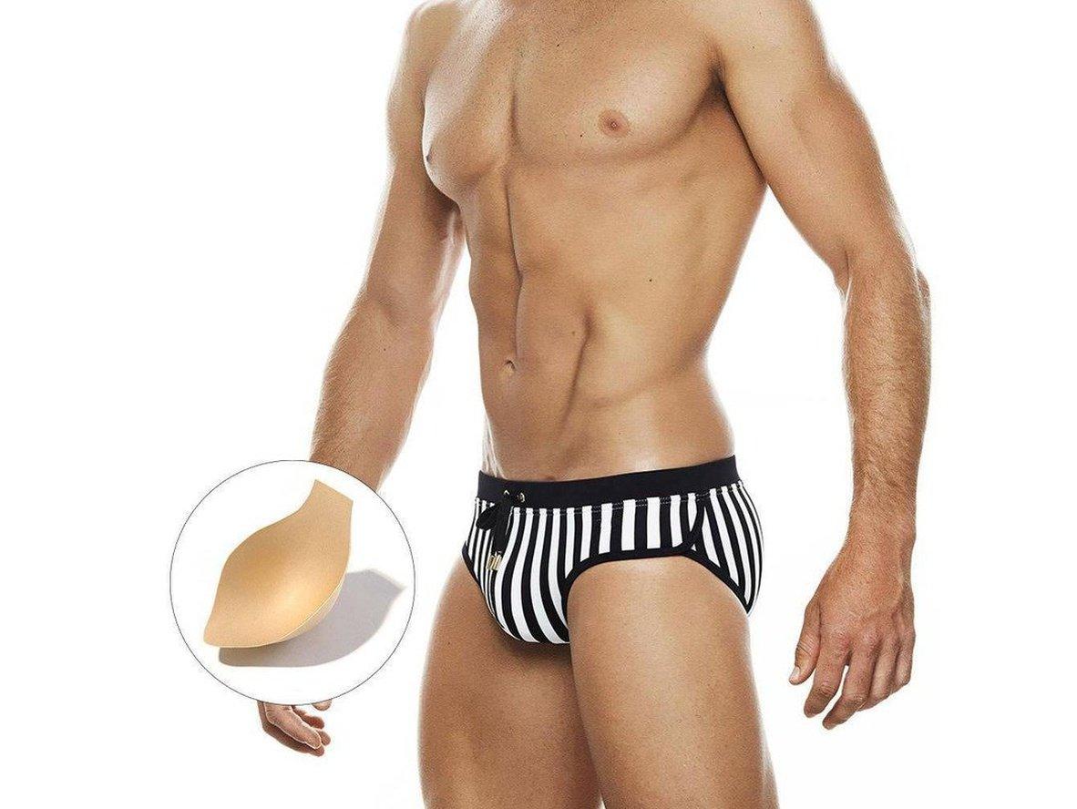 Gay Swim Briefs | UXH Swimwear Stripe Push Up Pad Swim Briefs