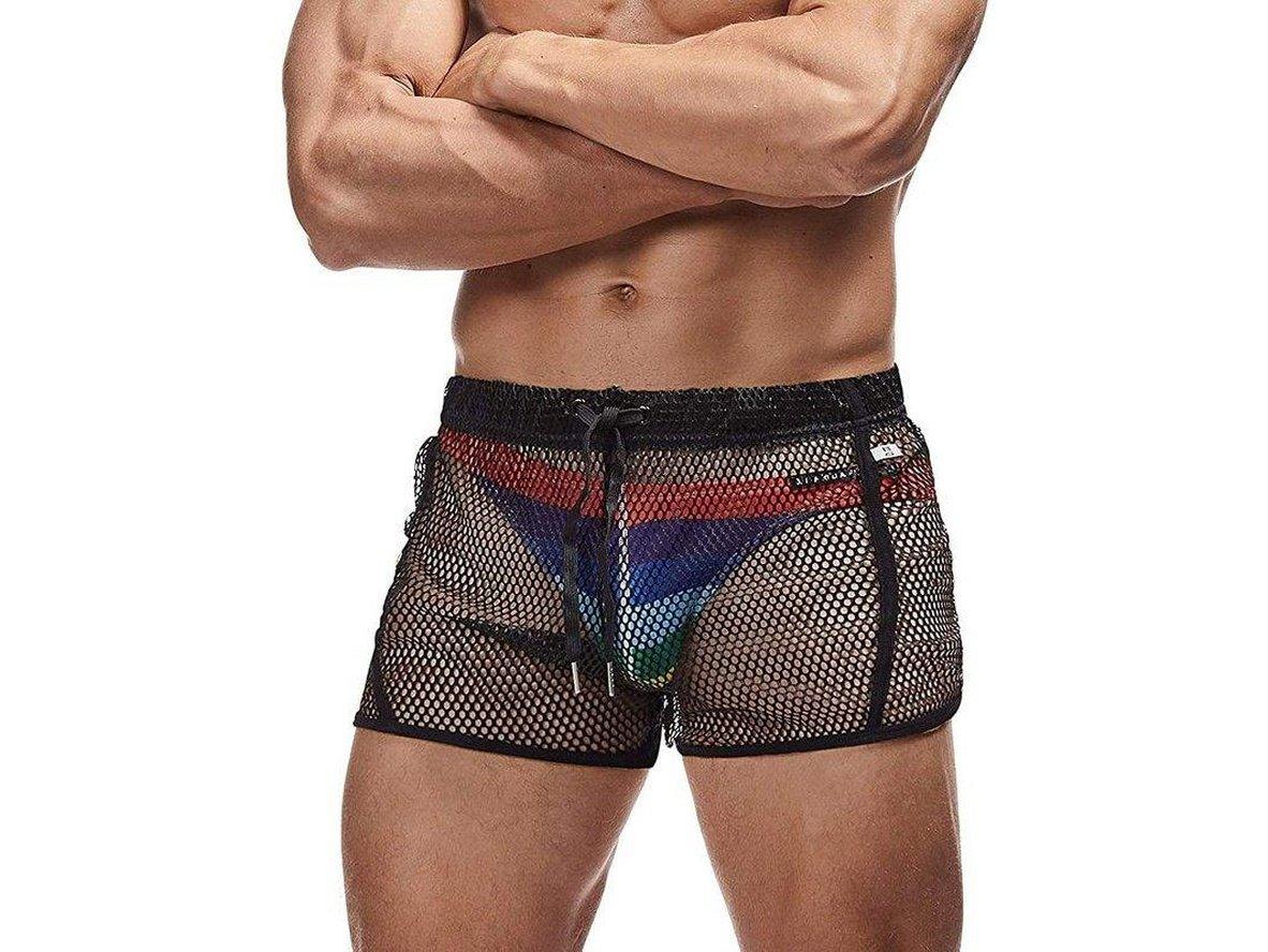 Gay Swim Shorts | AIMPACT Mesh See-Through Beach Shorts