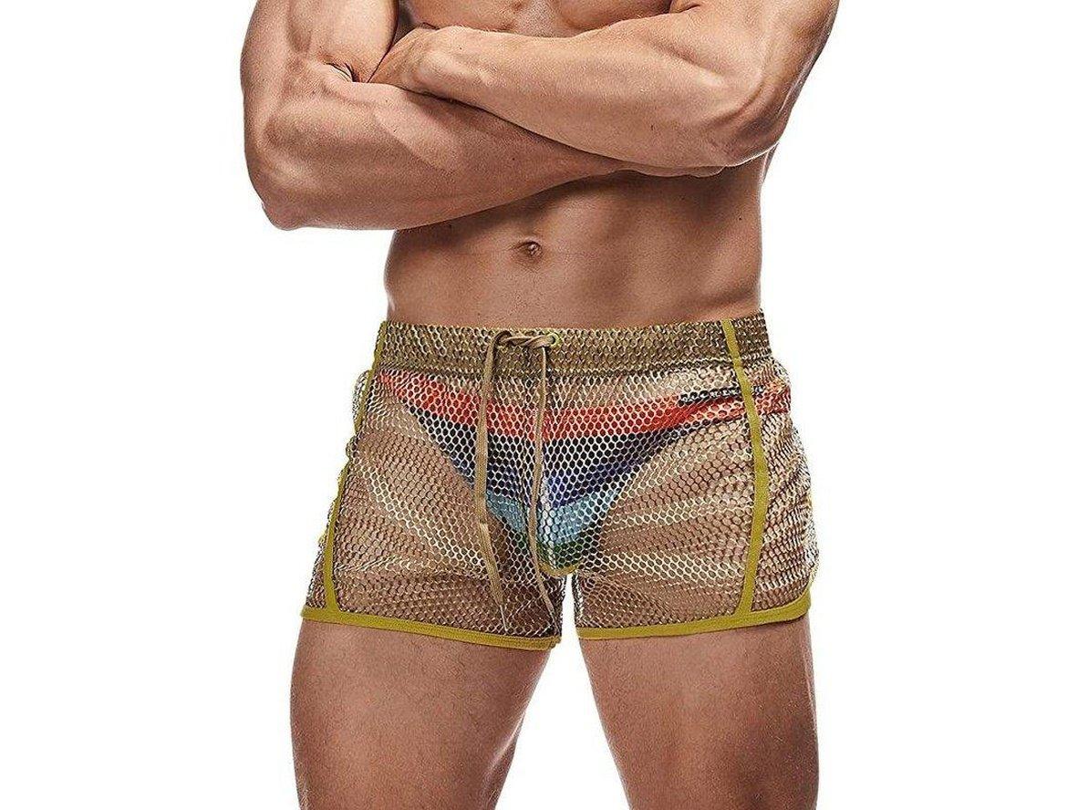 Gay Swim Shorts | AIMPACT Mesh See-Through Beach Shorts