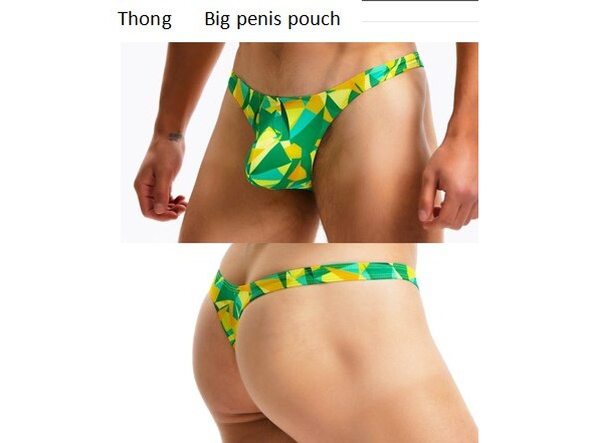 Gay Swim Thongs | OXOSEXY Swimwear Low-Rise Green Geometric Swim Thongs