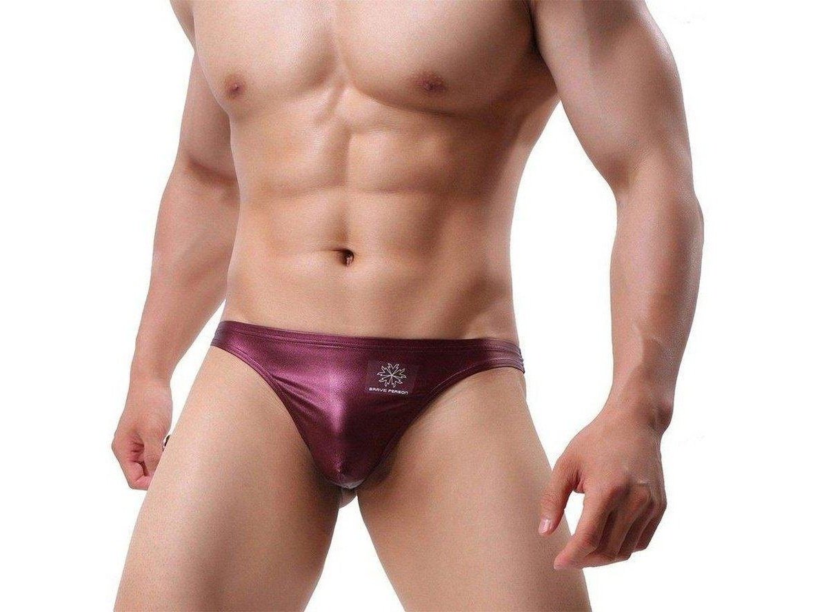 Gay Swim Thongs | BRAVE PERSON Swimwear Faux Leather Swim Thongs