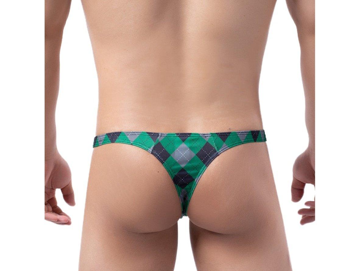 Gay Thongs | Sexy Plaid U Pouch Underwear Thongs