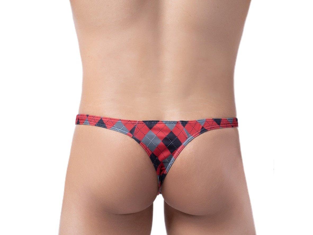 Gay Thongs | Sexy Plaid U Pouch Underwear Thongs