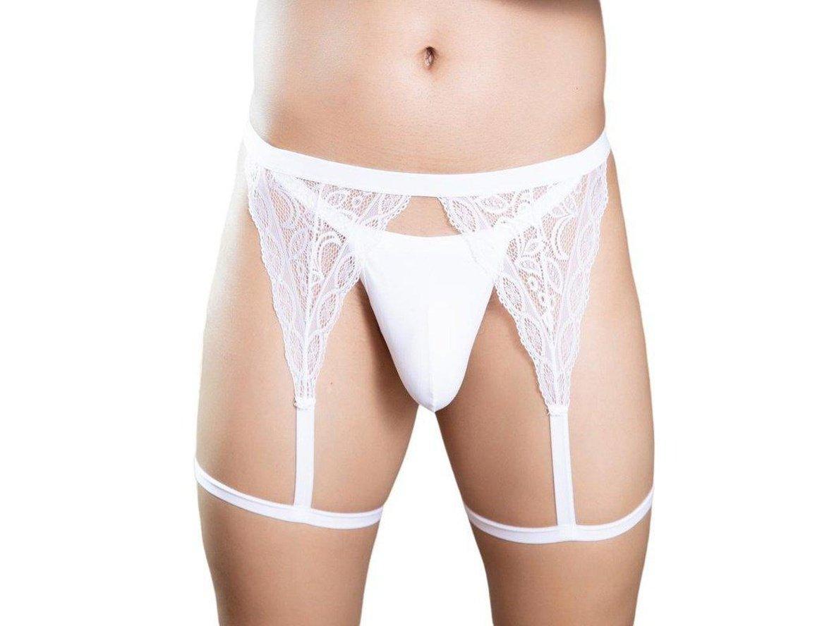 Lace Temptation – Gay Lingerie Thong with Leg Straps