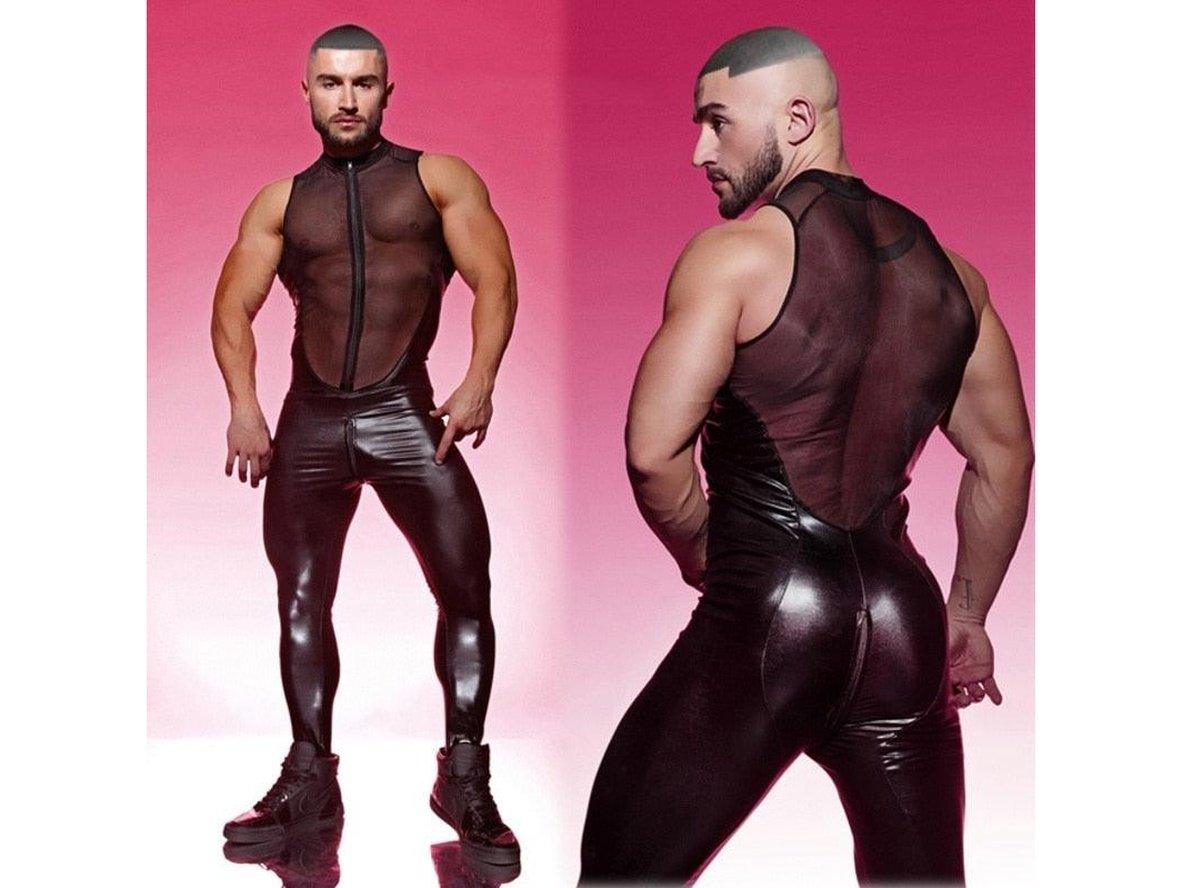 Gay Bodysuits | Clubwear Hot Mesh Sleeveless Bodysuit