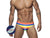 Gay Swim Briefs | UXH Swimwear Pushup Pad Bright Stripe Swim Briefs