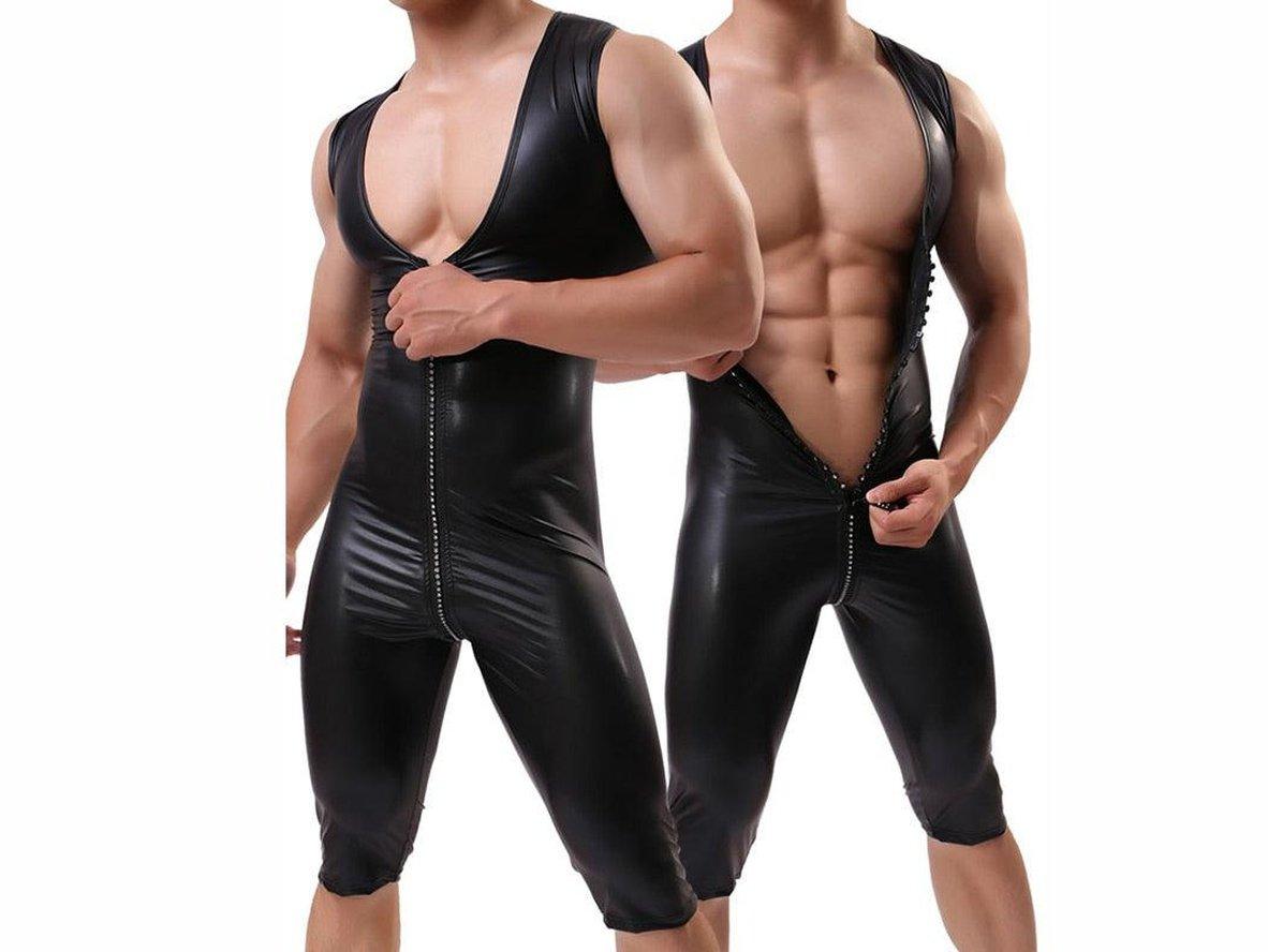 Gay Bodysuits | Zipper Open Crotch Bodysuit