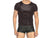 Mens PU Leather Short Sleeve T Shirt Clubwear