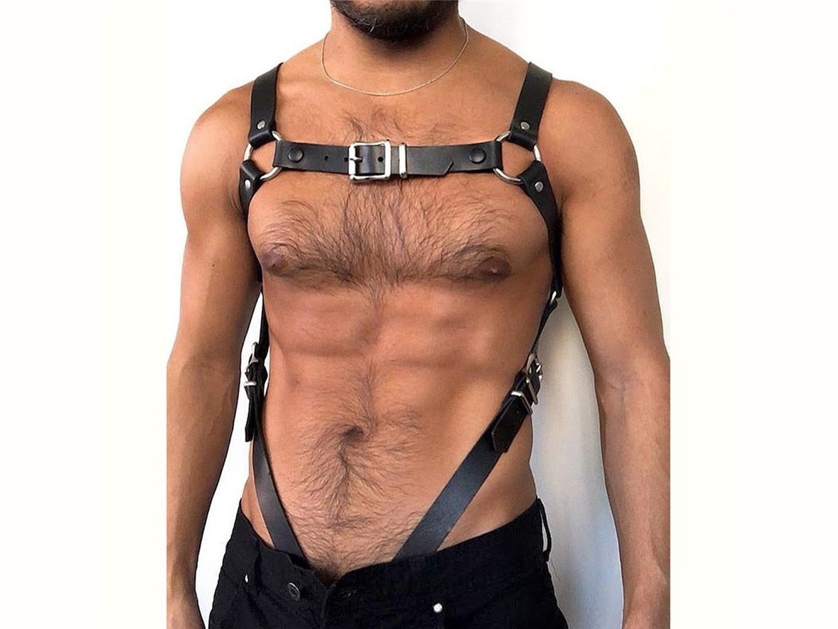 Gay Harnesses | Faux Leather Adjustable Metal Buckle Harness Suspender