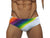 Sexy Rainbow Stripes Swim Brief Push Up Pad